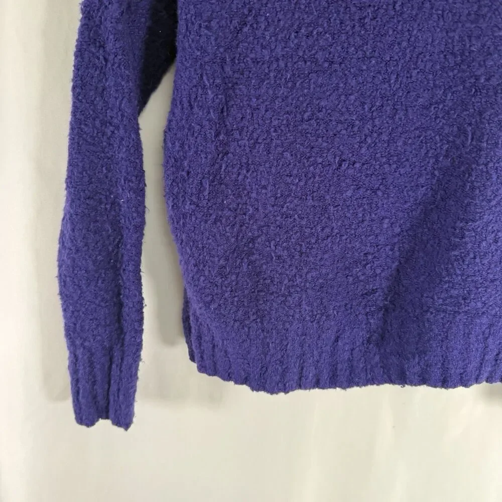 Moth Anthropologie Sweater Women's XXSP Petite Purple Cold Shoulder Wool Blend
